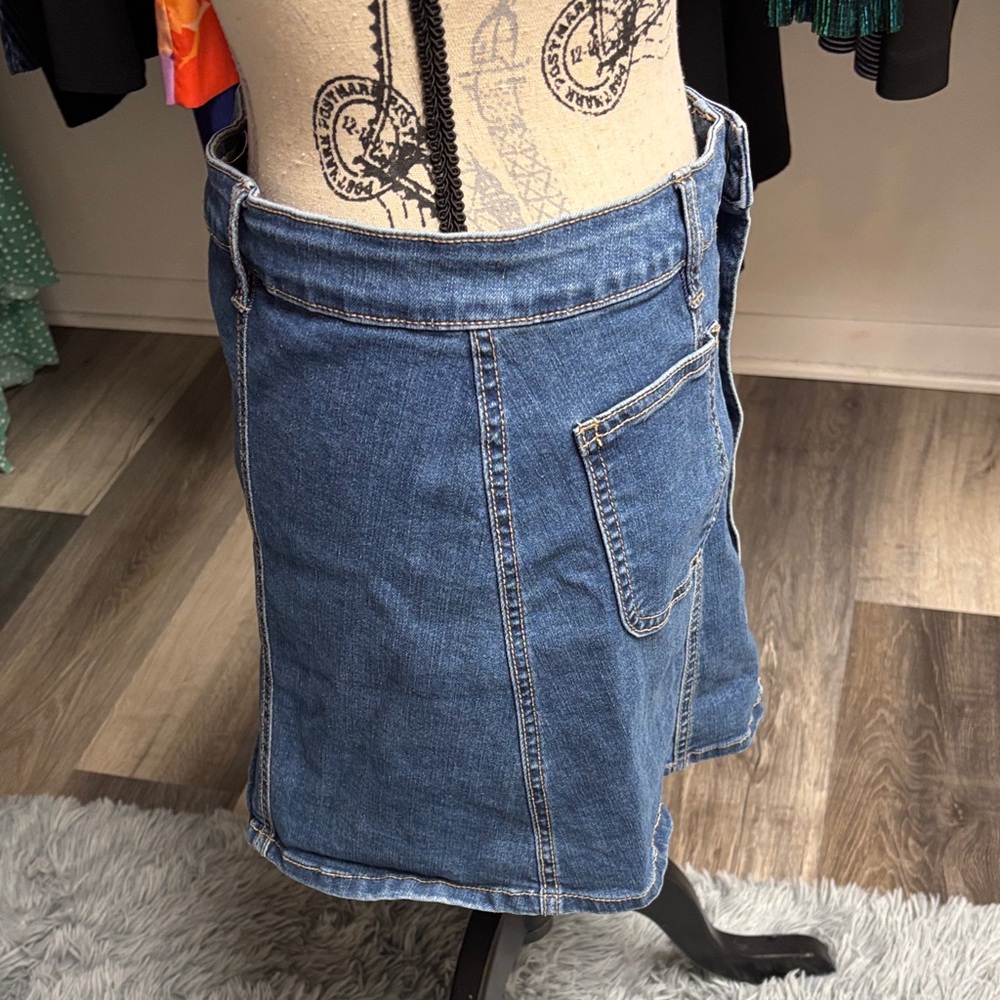 Altar'd State Denim Button-Front Mini Skirt - Picture 6 of 15